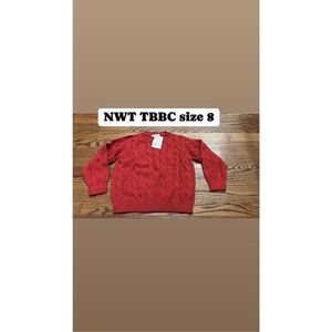 NWT The Beaufort Bonnet Company size 8 Crawford Crewneck red cable knit sweater